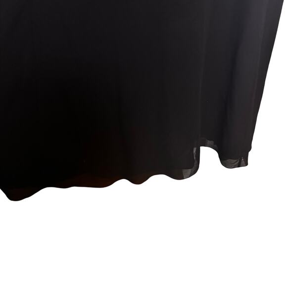 JKARA Gold Embellished Bodice A-Line Beaded Chiffon Long Dress Black Women's 8 - Picture 9 of 16